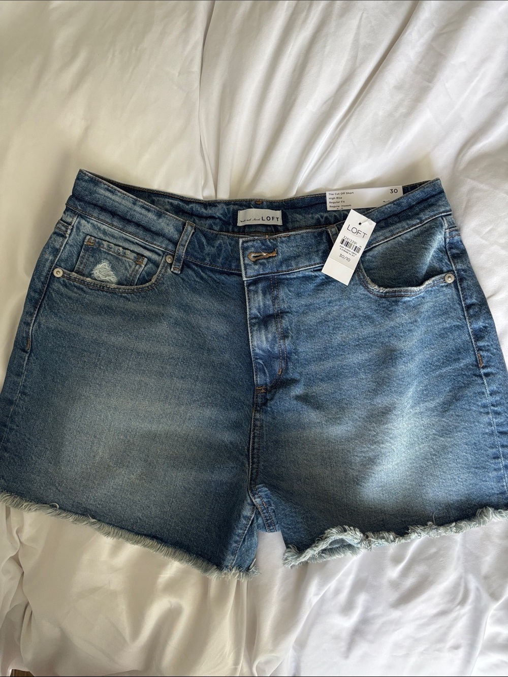 LOFT Denim Cutoff Shorts in Blue Wash